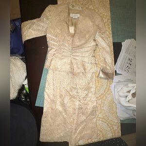 Mother of the Bride Dress with matching overcoat Vintage style 4P